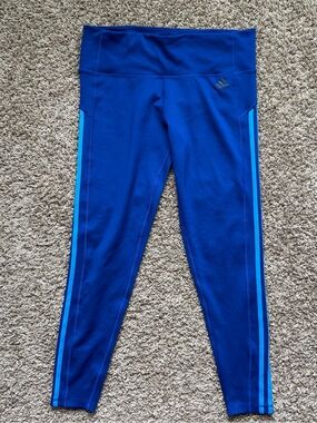 Adidas Women’s NWT Blue Climalite High-Rise Cropped Leggings Size Large